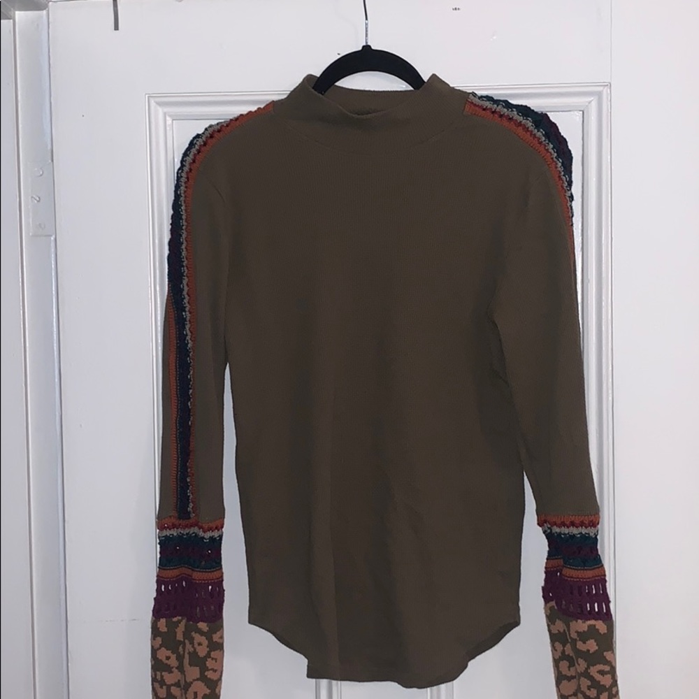 Long sleeve green free people shirt